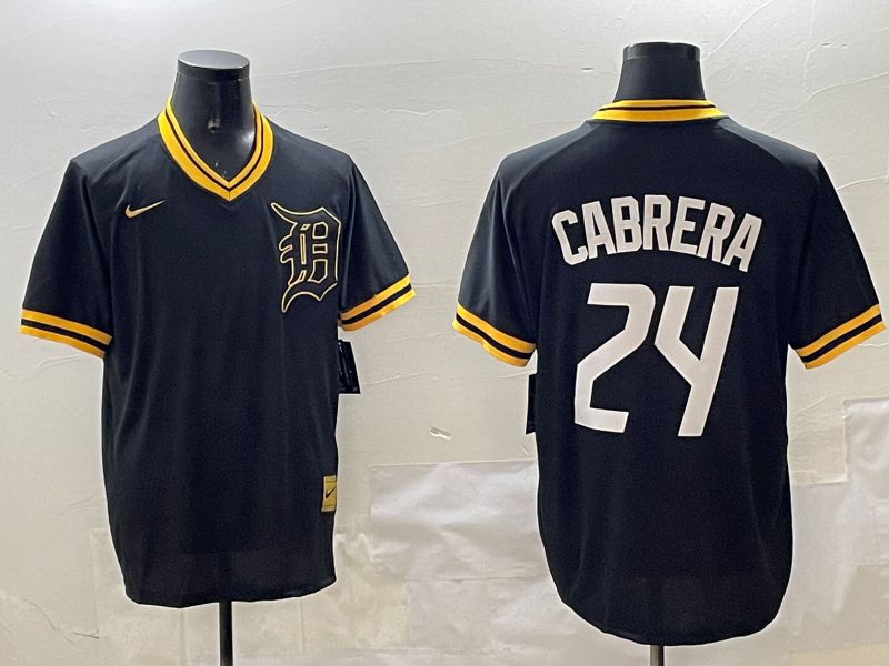 Men Detroit Tigers #24 Cabrera Black Gold Game 2025 Nike MLB Jersey style 1->detroit tigers->MLB Jersey